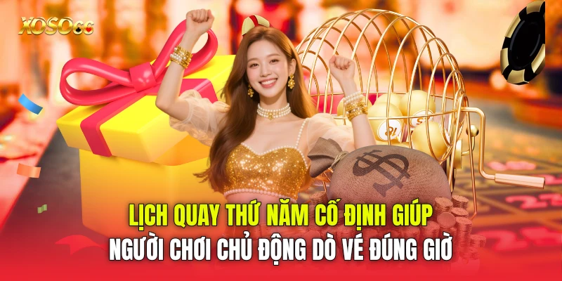 Lịch quay thứ Năm cố định giúp người chơi chủ động dò vé đúng giờ
