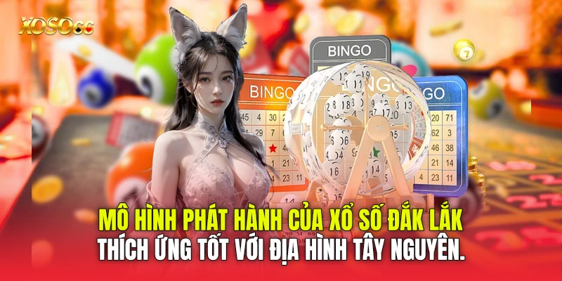 Mô hình phát hành của Xổ số Đắk Lắk thích ứng tốt với địa hình Tây Nguyên. Mô hình phát hành của Xổ số Đắk Lắk thích ứng tốt với địa hình Tây Nguyên.